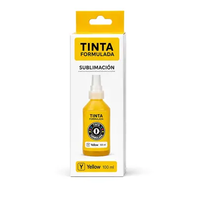 Caja y botella de tinta de sublimación amarilla de 100 ml compatible con impresoras Epson serie L