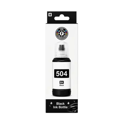 Caja y botella de tinta negra 504 de 140 ml compatible con impresoras Epson serie L6000