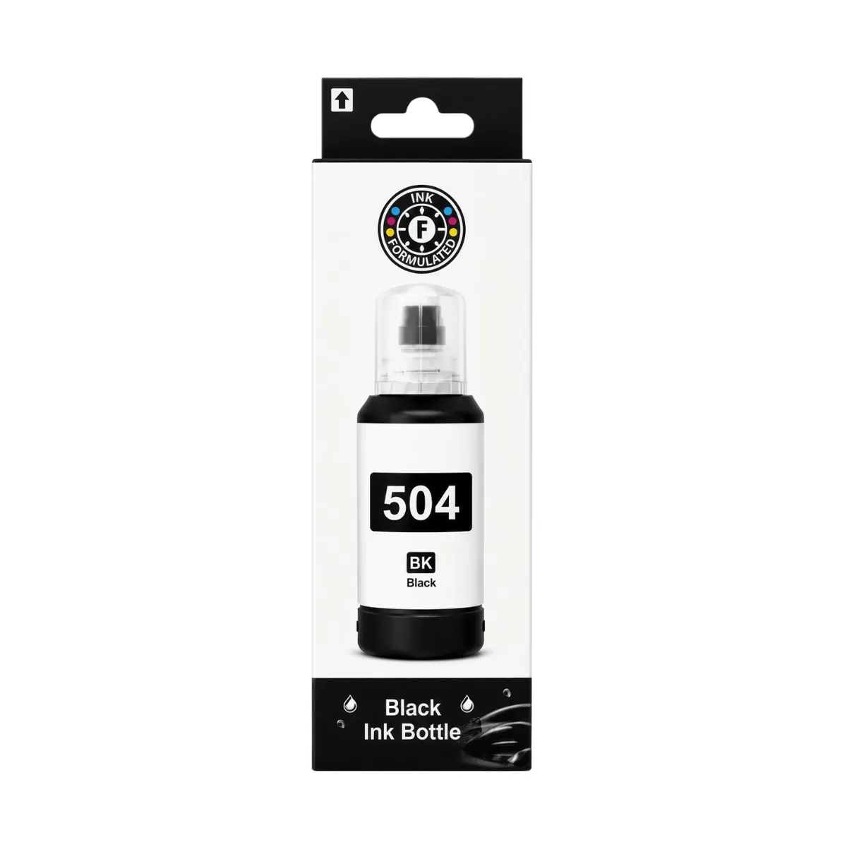 Caja y botella de tinta negra 504 de 140 ml compatible con impresoras Epson serie L6000