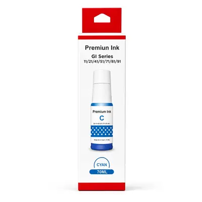 Tinta Cian de 70 ml compatible con Canon GI-10 y GI-11 serie G