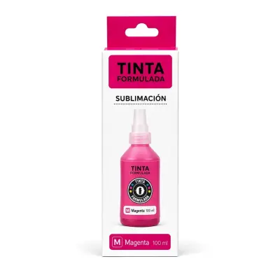 Caja y botella de tinta de sublimación magenta de 100 ml compatible con impresoras Epson serie L