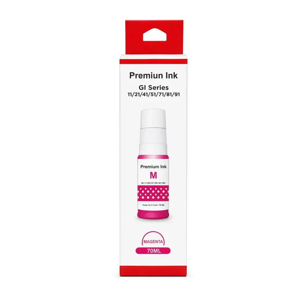 Caja y botella de tinta magenta GI-10 GI-11 de 70 ml compatible con impresoras Canon serie G