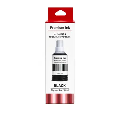 Caja y botella de tinta negra pigmentada GI-16 de 135 ml compatible con impresoras Canon serie GX