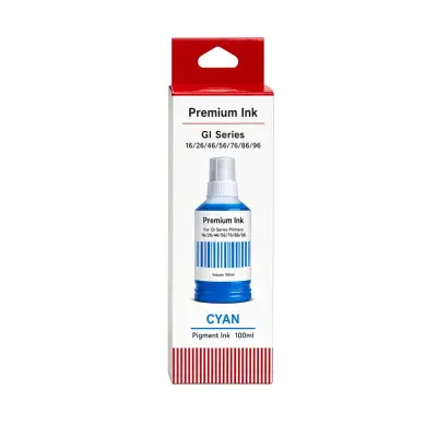 Color: Cian Contenido: 135 ml Tipo de tinta: Pigmentada Referencia: GI-16C Tipo: Tinta compatible, no original Presentacion: Botella en caja individual Compatibilidad: Canon GX3010, GX4010, GX5010, GX