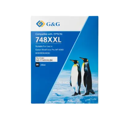 Caja de cartucho de tinta negra G and G 748XXL de 230 ml compatible con impresoras Epson WorkForce Pro