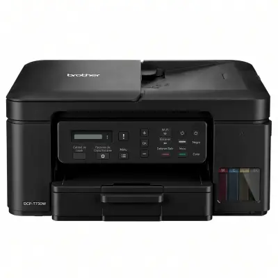 Impresora multifuncional Brother DCP-T730DW vista de frente sobre fondo blanco