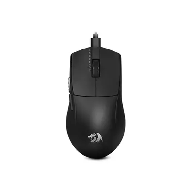 Mouse gamer Redragon King M724 negro visto desde arriba, con el cable saliendo por el frente, sobre fondo blanco