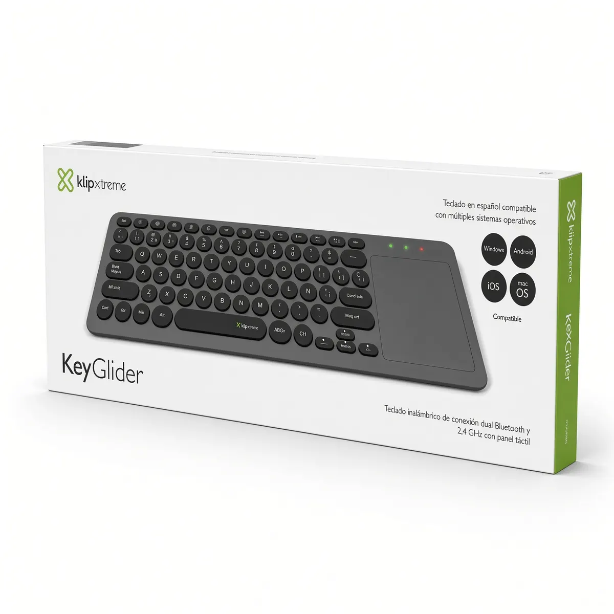 Caja del teclado inalámbrico Klip Xtreme KeyGlider KCK-550S, vista lateral